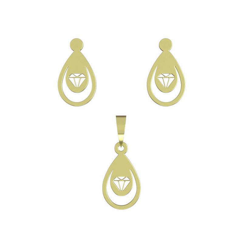 نیم ست طلا 18 عیار زنانه مدوپد مدل الماس کد NA10536