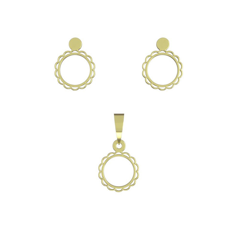 نیم ست طلا 18 عیار زنانه مدوپد مدل دایره کد NA10539