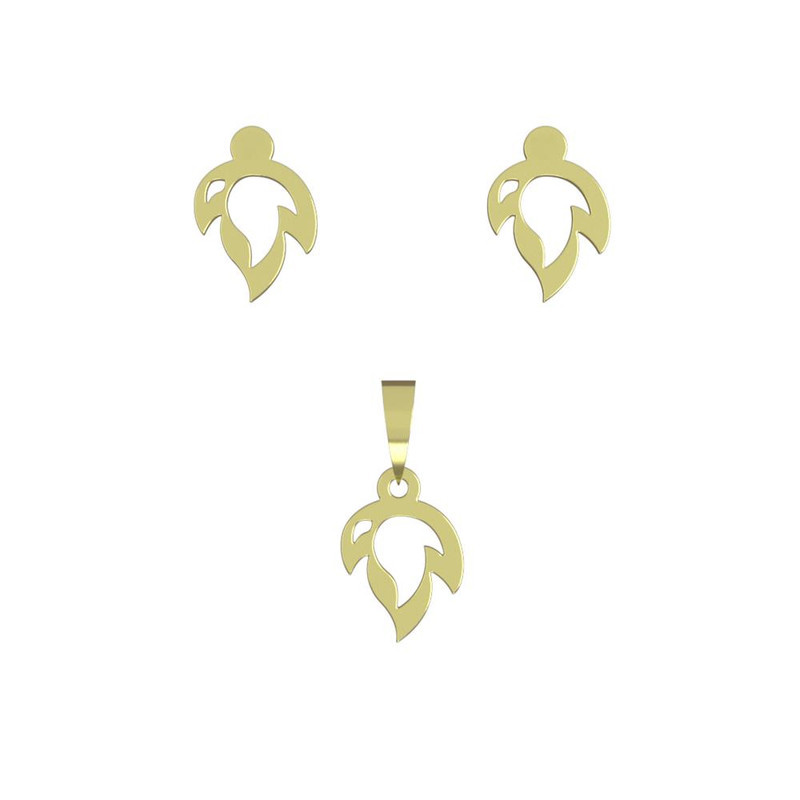 نیم ست طلا 18 عیار زنانه مدوپد مدل آتش کد NA10546