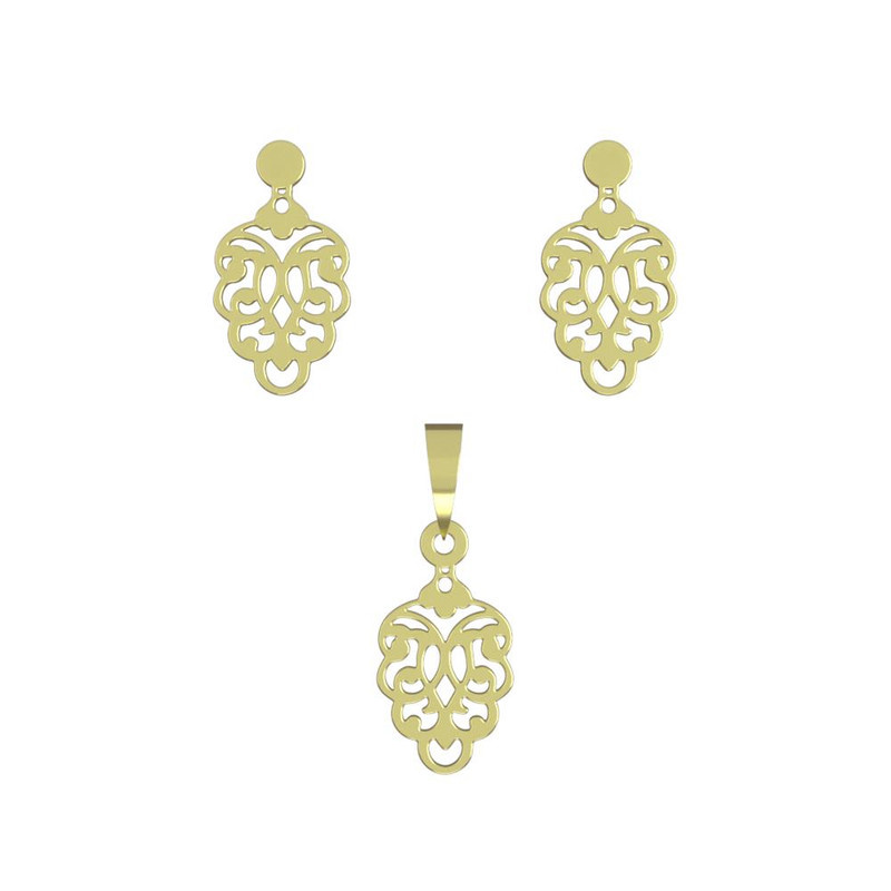 نیم ست طلا 18 عیار زنانه مدوپد مدل اسلیمی کد NA10545