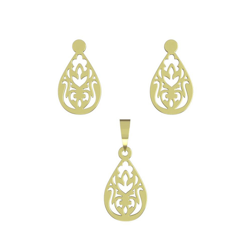 نیم ست طلا 18 عیار زنانه مدوپد مدل اسلیمی کد NA10579