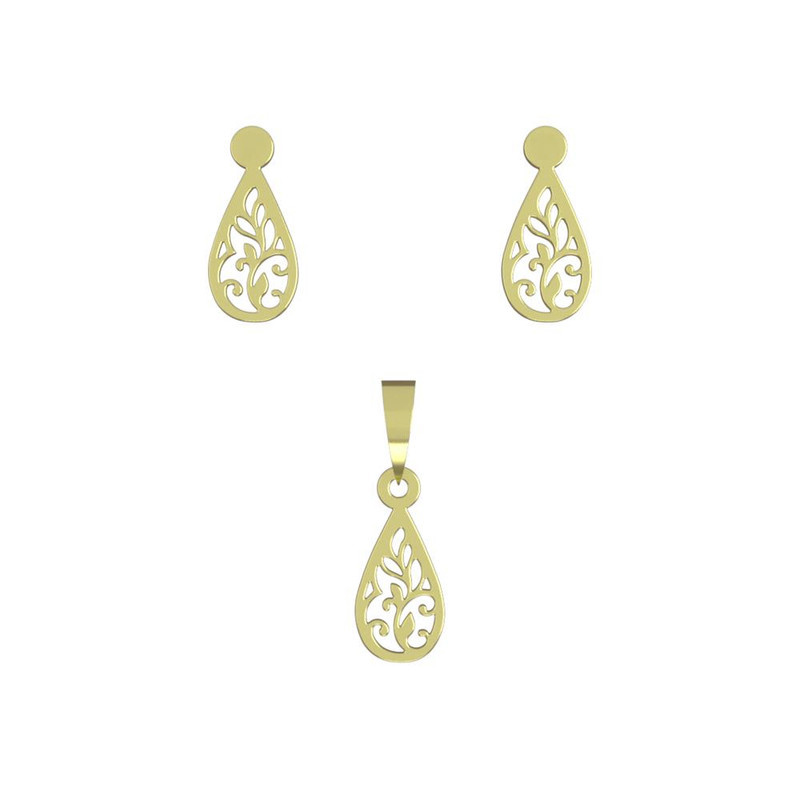 نیم ست طلا 18 عیار زنانه مدوپد مدل اسلیمی کد NA10580