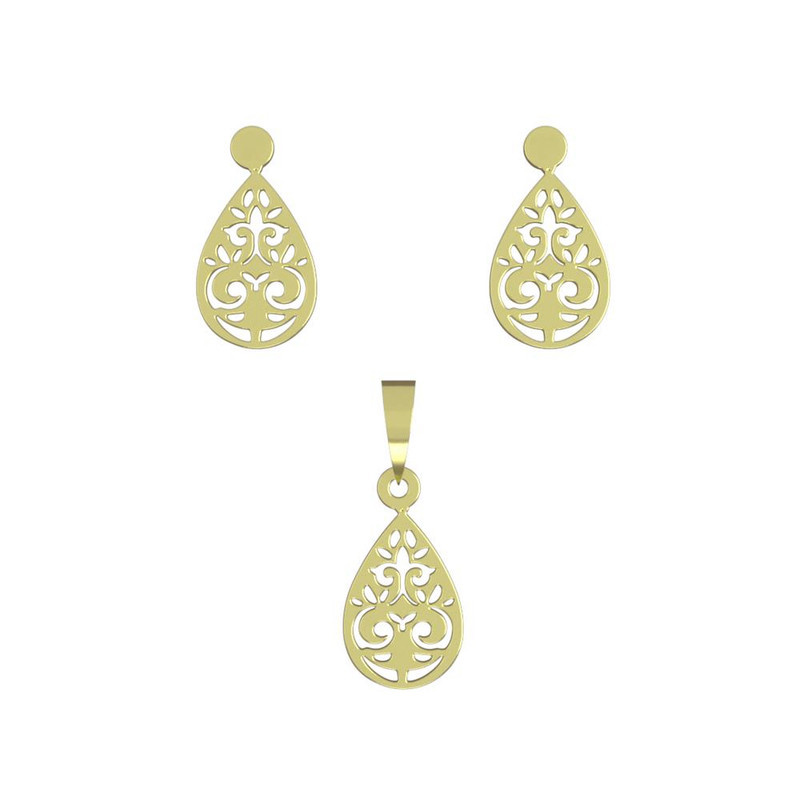 نیم ست طلا 18 عیار زنانه مدوپد مدل اسلیمی کد NA10593