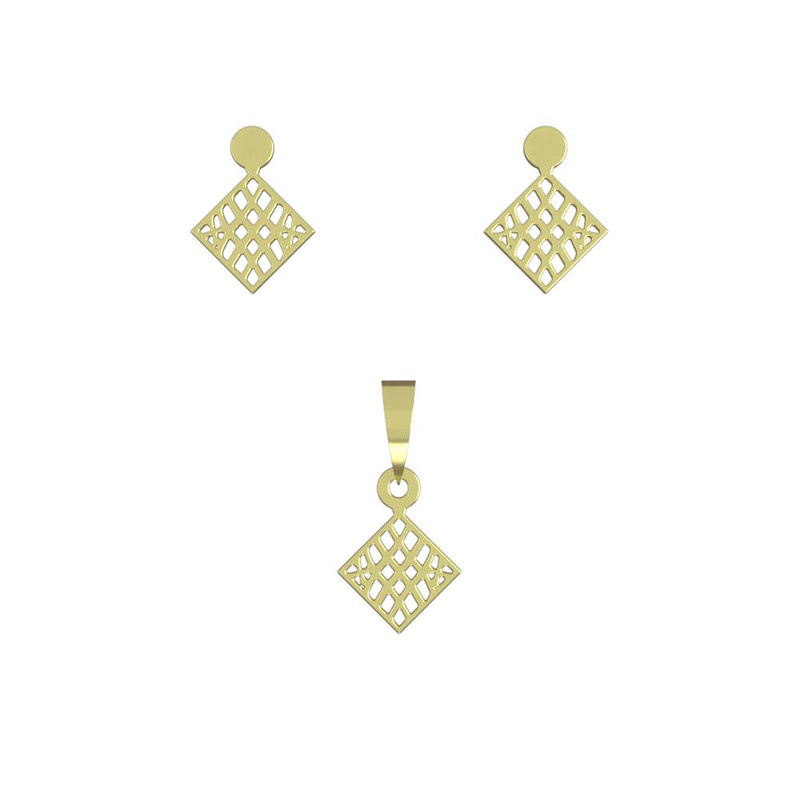 نیم ست طلا 18 عیار زنانه مدوپد مدل لوزی کد NA10610