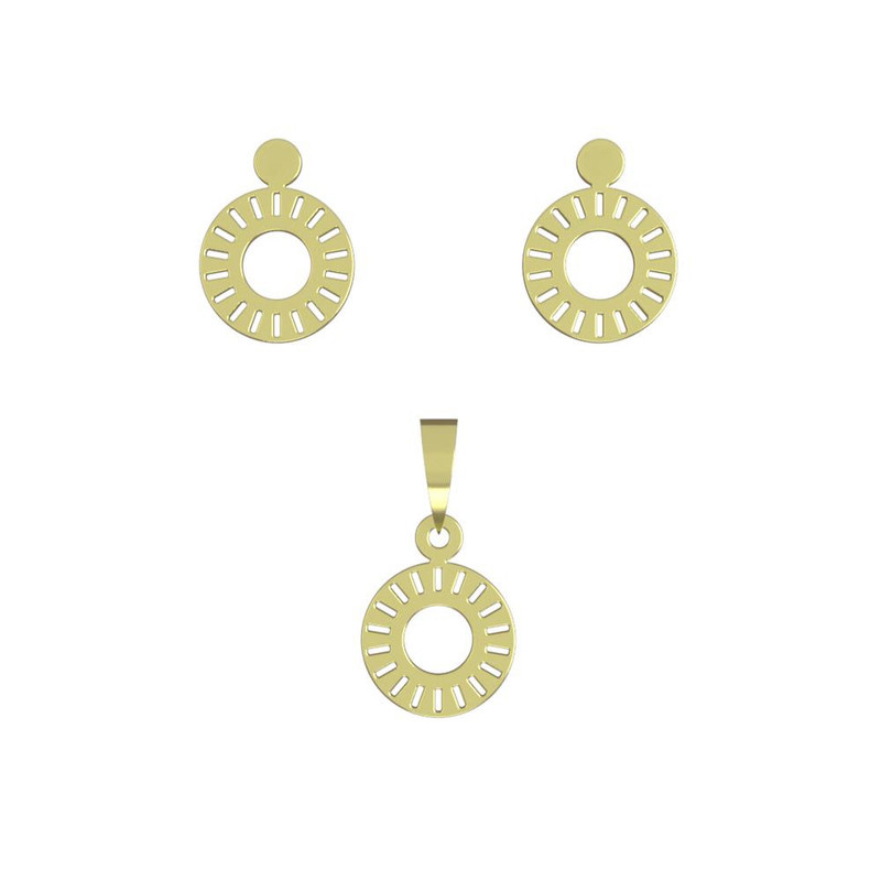 نیم ست طلا 18 عیار زنانه مدوپد مدل دایره کد NA10616