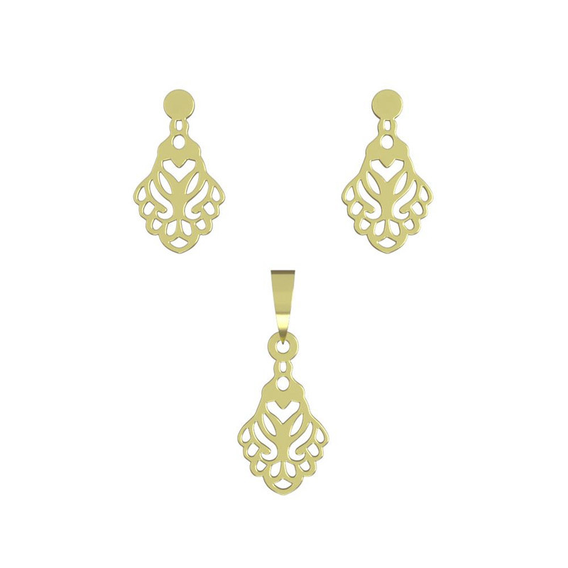 نیم ست طلا 18 عیار زنانه مدوپد مدل اسلیمی کد NA10622