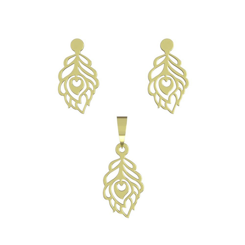 نیم ست طلا 18 عیار زنانه مدوپد مدل هندسی کد NA10671