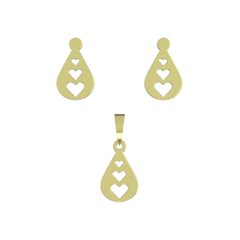 نیم ست طلا 18 عیار زنانه مدوپد مدل قلب کد NA10712