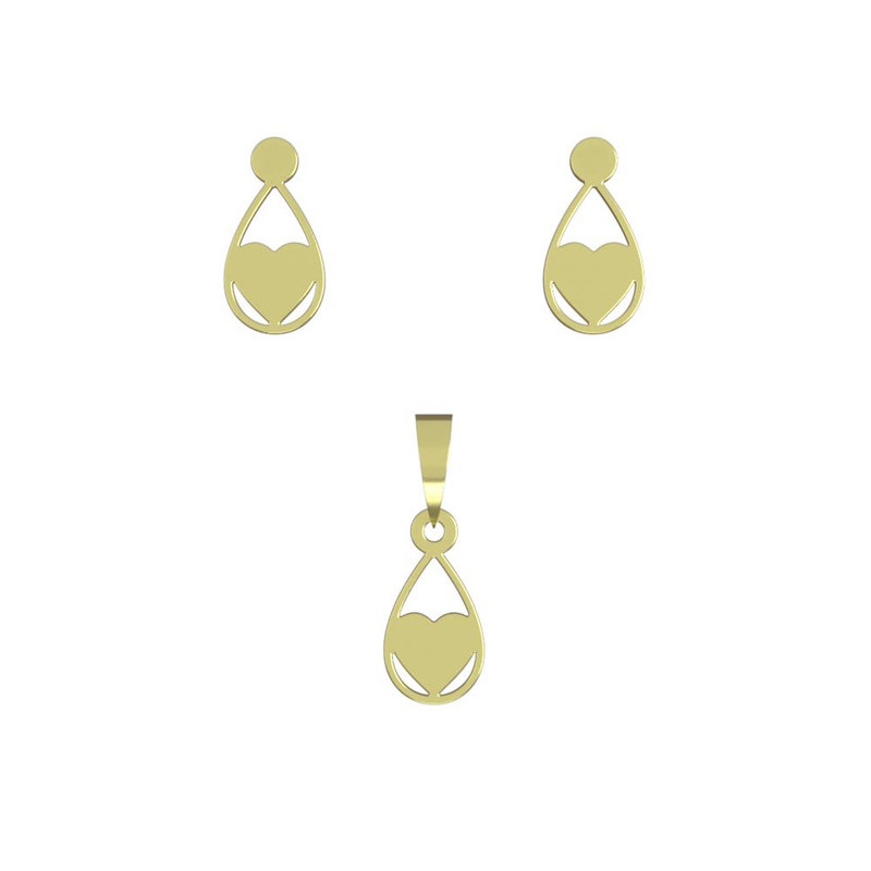 نیم ست طلا 18 عیار زنانه مدوپد مدل قلب کد NA10722