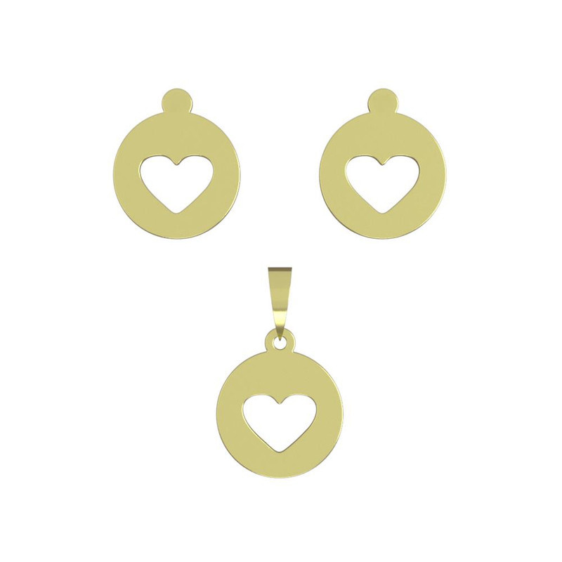 نیم ست طلا 18 عیار زنانه مدوپد مدل قلب کد NA10730