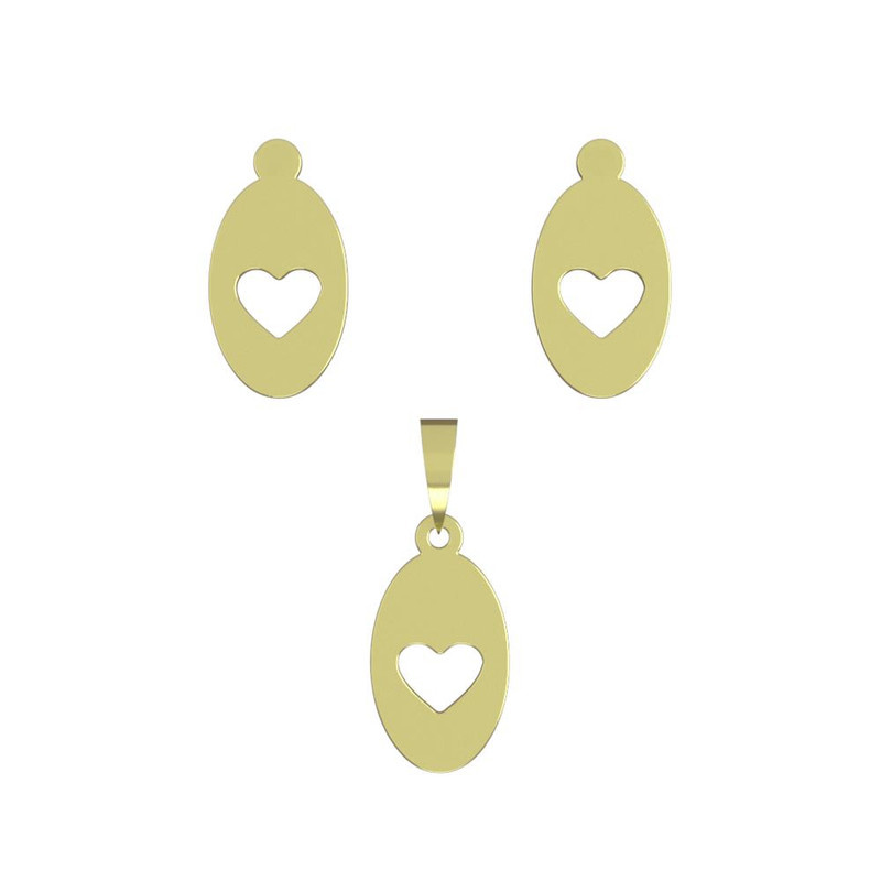 نیم ست طلا 18 عیار زنانه مدوپد مدل قلب کد NA10736