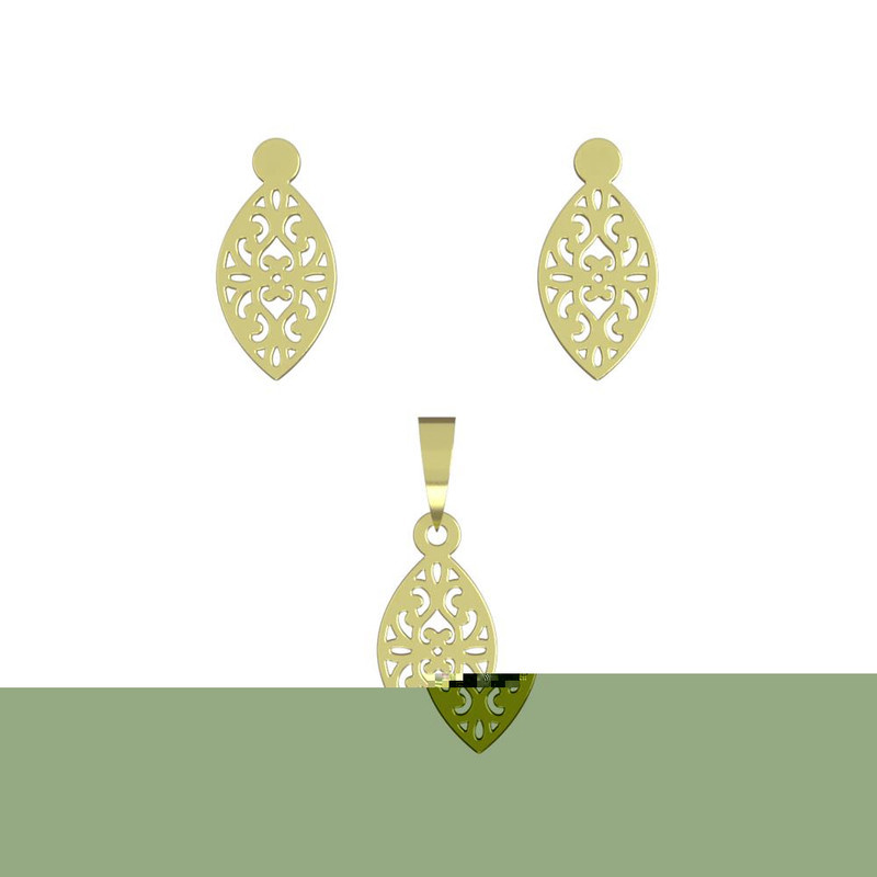 نیم ست طلا 18 عیار زنانه مدوپد مدل اسلیمی کد NA10739