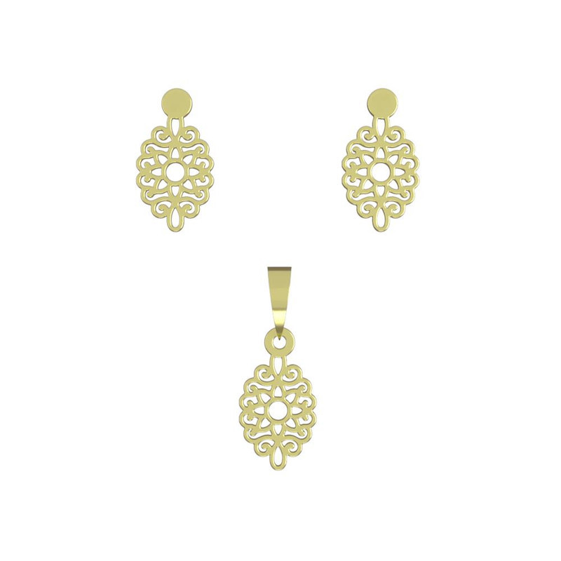 نیم ست طلا 18 عیار زنانه مدوپد مدل اسلیمی کد NA10740