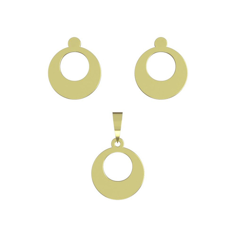 نیم ست طلا 18 عیار زنانه مدوپد مدل دایره کد NA10758