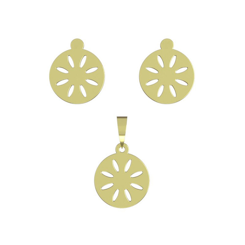 نیم ست طلا 18 عیار زنانه مدوپد مدل دایره کد NA10759