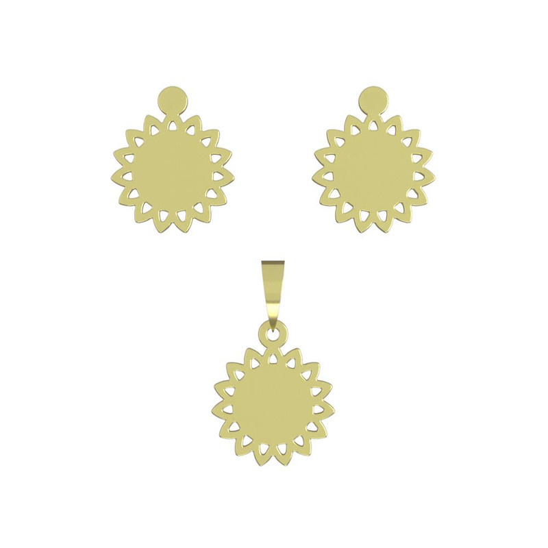 نیم ست طلا 18 عیار زنانه مدوپد مدل گل کد NA10763