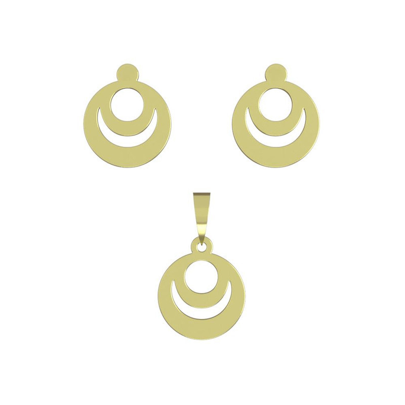 نیم ست طلا 18 عیار زنانه مدوپد مدل دایره کد NA10770