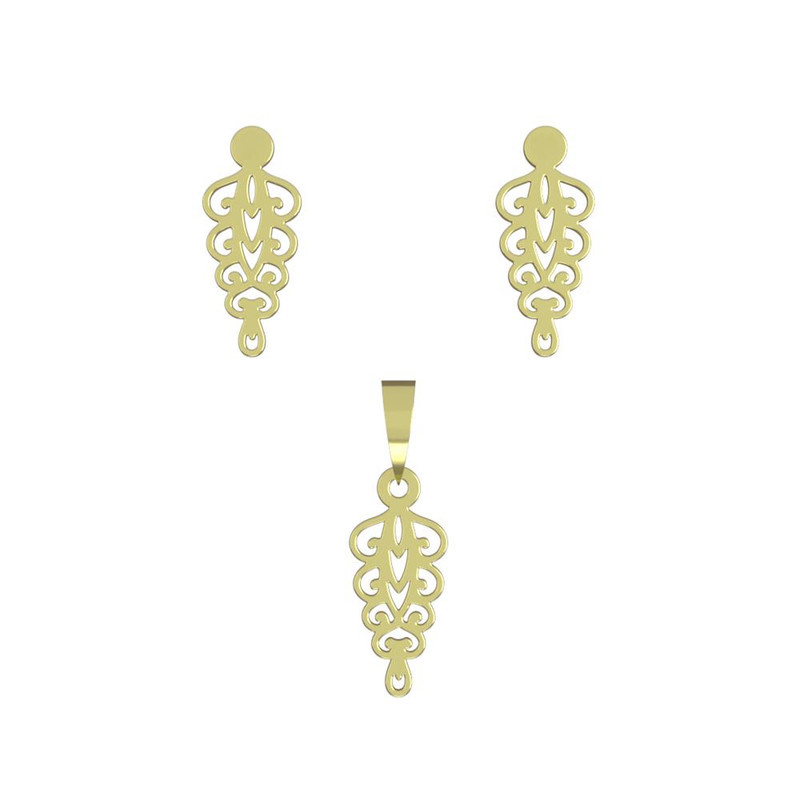 نیم ست طلا 18 عیار زنانه مدوپد مدل اسلیمی کد NA10791