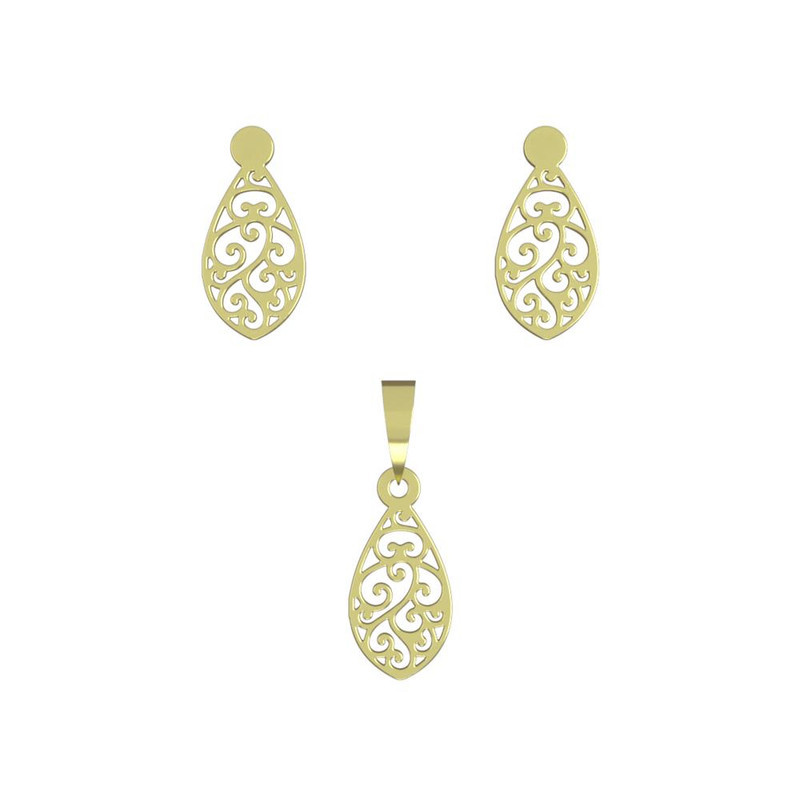 نیم ست طلا 18 عیار زنانه مدوپد مدل اسلمیی کد NA10802