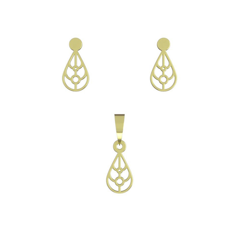 نیم ست طلا 18 عیار زنانه مدوپد مدل اشک کد NA10872