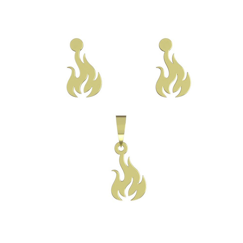 نیم ست طلا 18 عیار زنانه مدوپد مدل آتش کد NA10903