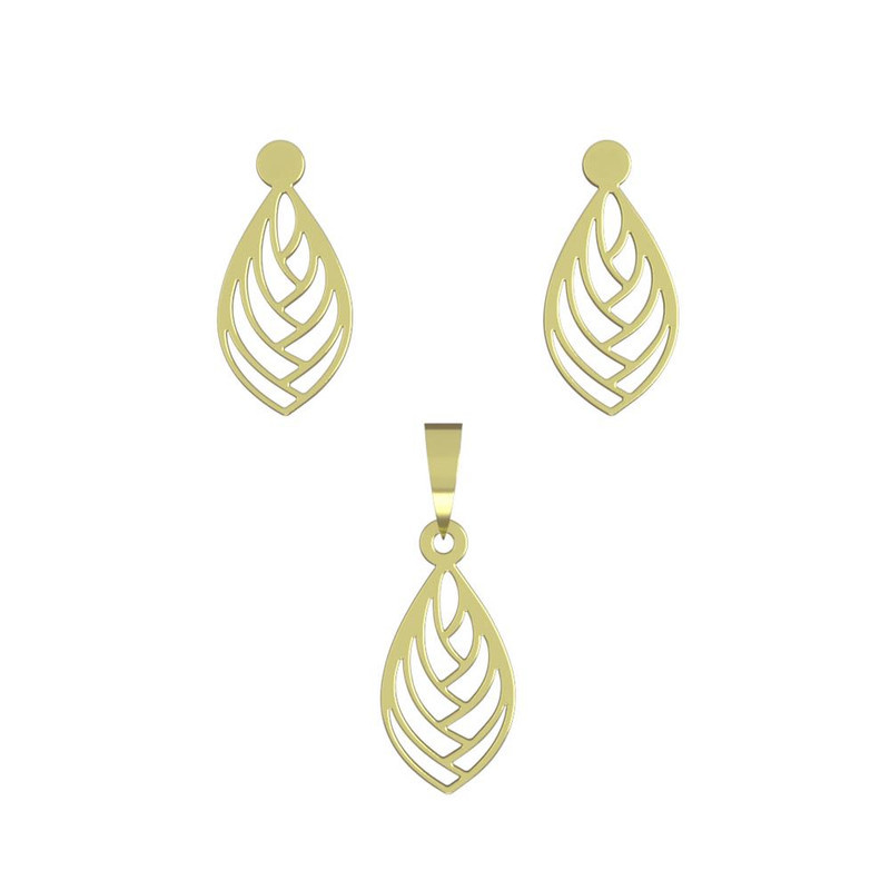 نیم ست طلا 18 عیار زنانه مدوپد مدل اشک کد NA10907