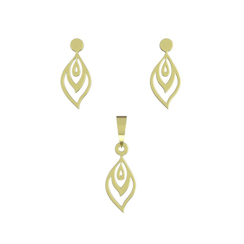 نیم ست طلا 18 عیار زنانه مدوپد مدل اشک کد NA10908