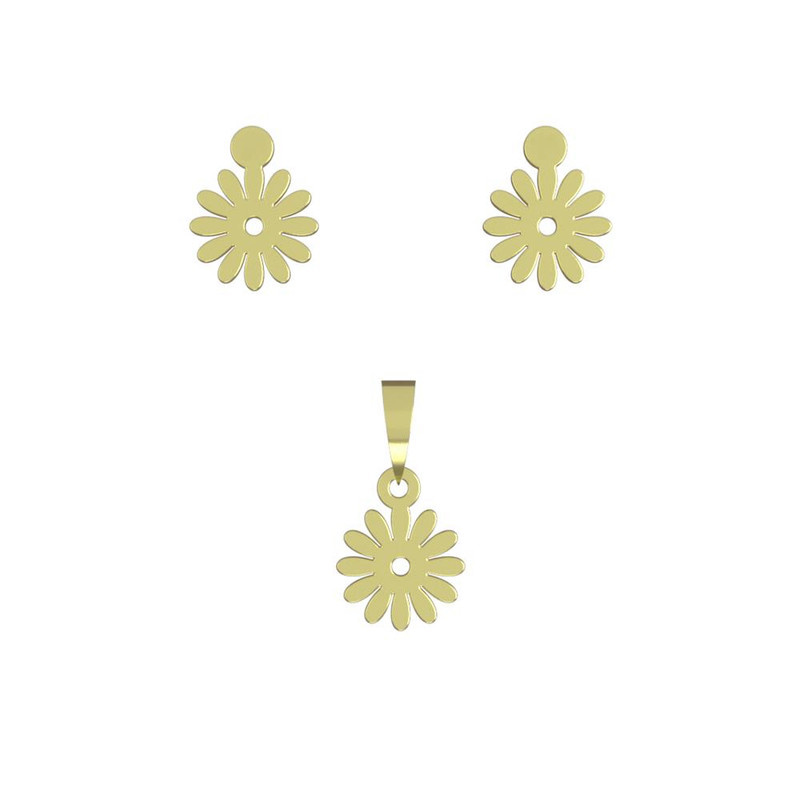 نیم ست طلا 18 عیار زنانه مدوپد مدل گل کد NA10920 نیم ست طلا 18 عیار زنانه مدوپد مدل گل کد NA10920