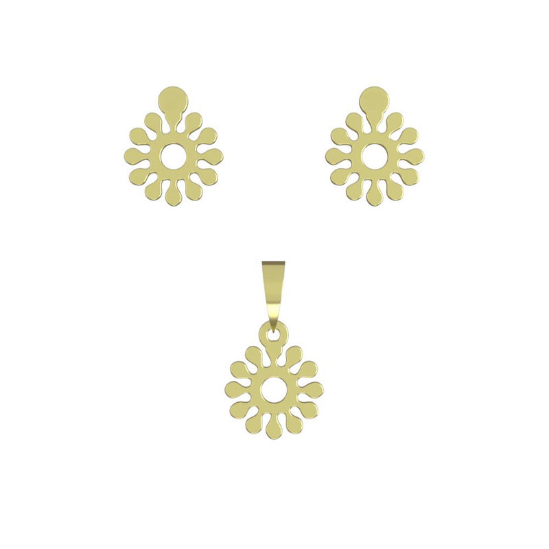 نیم ست طلا 18 عیار زنانه مدوپد مدل گل کد NA10930