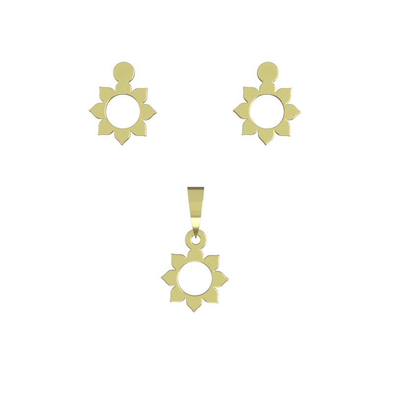 نیم ست طلا 18 عیار زنانه مدوپد مدل گل کد NA10933