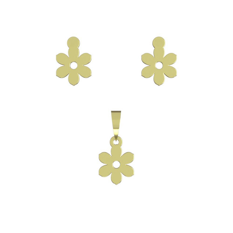 نیم ست طلا 18 عیار زنانه مدوپد مدل گل کد NA10934