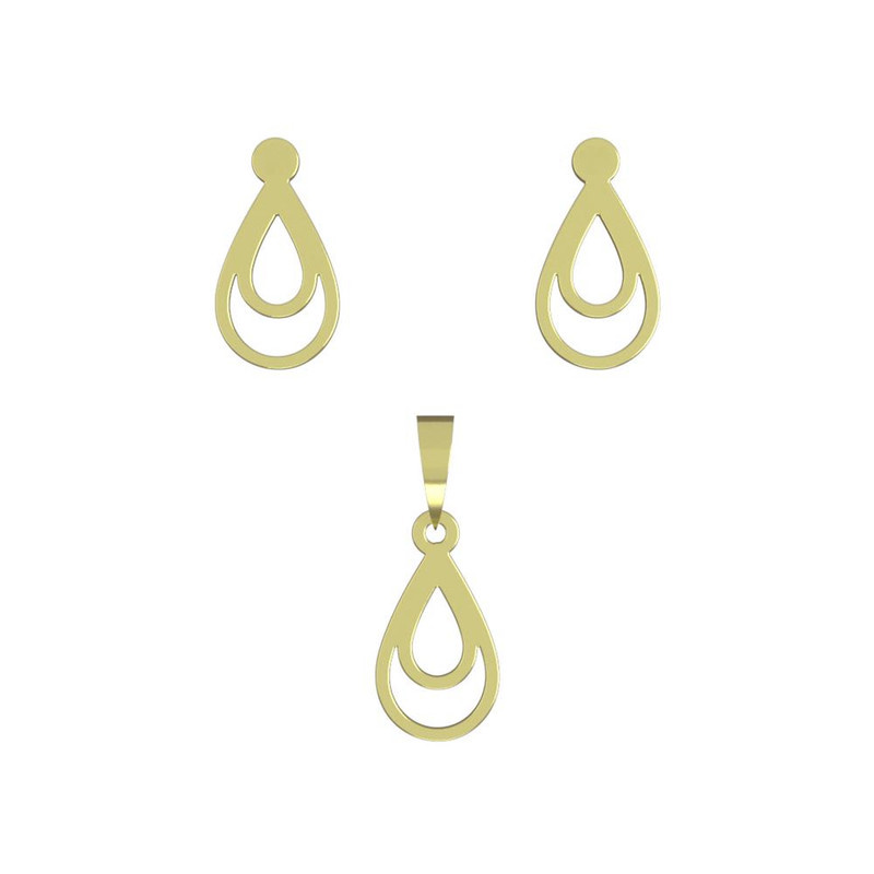 نیم ست طلا 18 عیار زنانه مدوپد مدل اشک کد NA10937