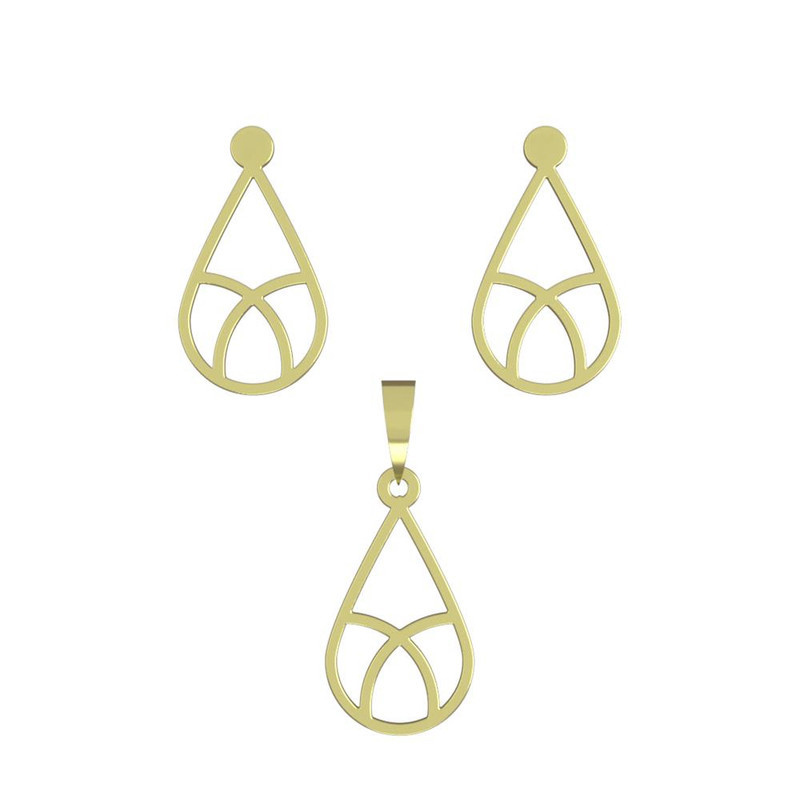 نیم ست طلا 18 عیار زنانه مدوپد مدل اشک کد NA10939