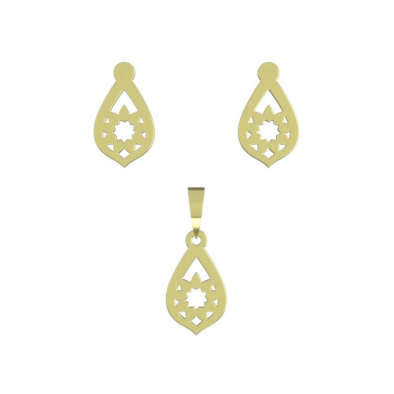 نیم ست طلا 18 عیار زنانه مدوپد مدل گل کد NA10956