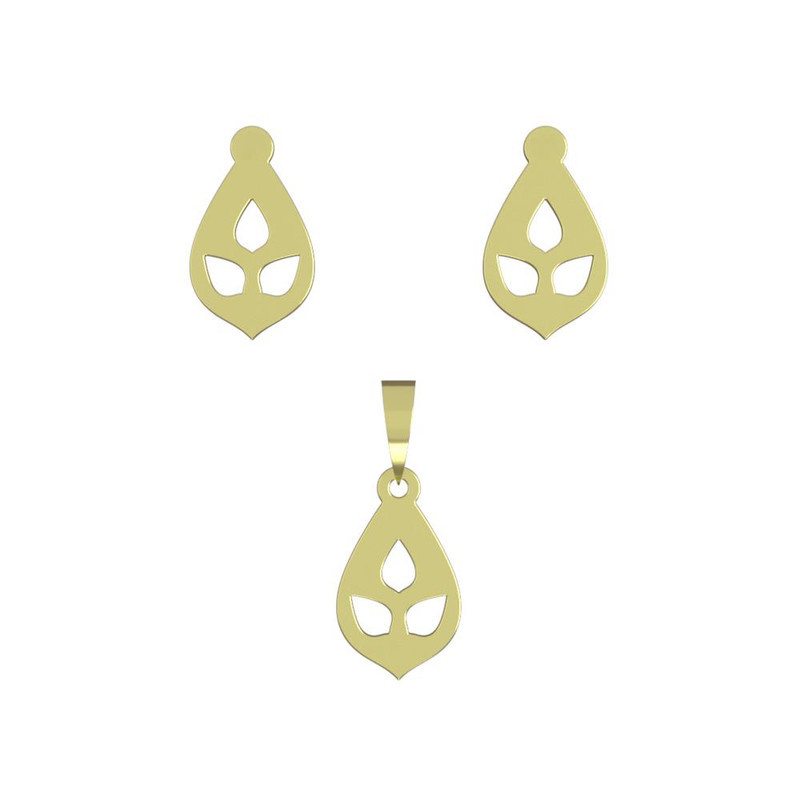 نیم ست طلا 18 عیار زنانه مدوپد مدل اشک کد NA10959