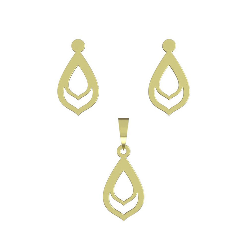 نیم ست طلا 18 عیار زنانه مدوپد مدل اشک کد NA10970