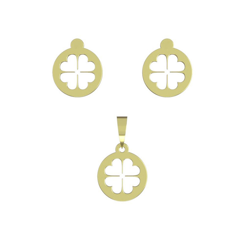 نیم ست طلا 18 عیار زنانه مدوپد مدل گل کد NA10992