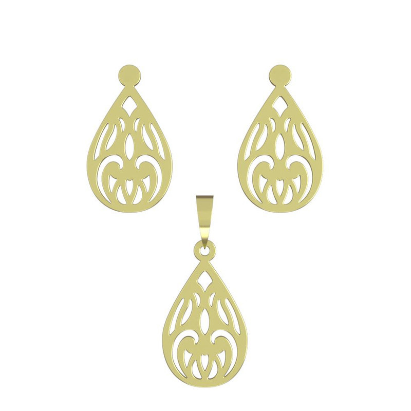 نیم ست طلا 18 عیار زنانه مدوپد مدل اشک کد NA10996