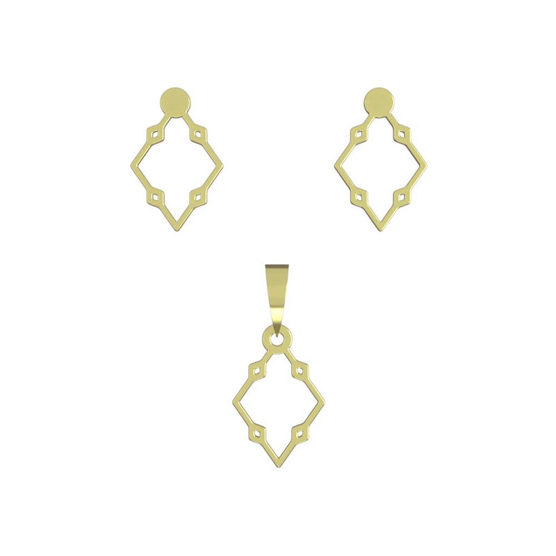 نیم ست طلا 18 عیار زنانه مدوپد مدل لوزی کد NA10997