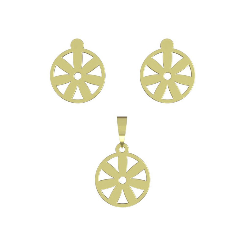 نیم ست طلا 18 عیار زنانه مدوپد مدل گل کد NA11024