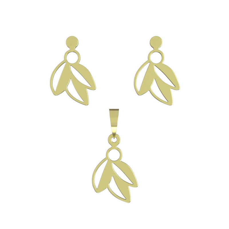 نیم ست طلا 18 عیار زنانه مدوپد مدل گل کد NA11040