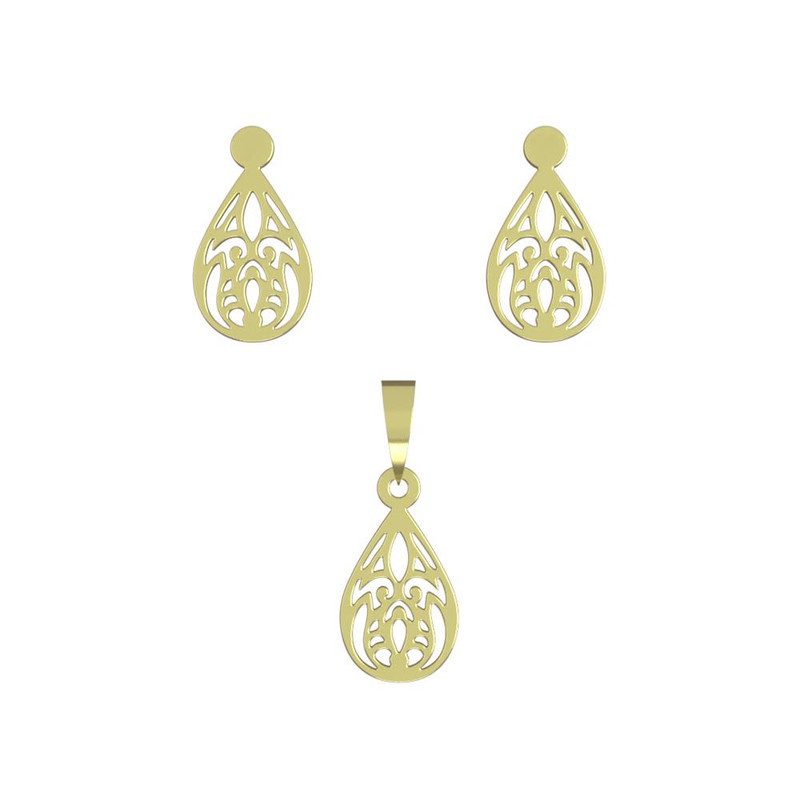 نیم ست طلا 18 عیار زنانه مدوپد مدل اشک کد NA11041