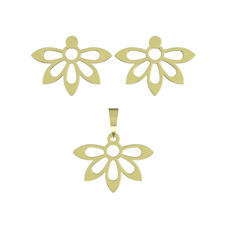 نیم ست طلا 18 عیار زنانه مدوپد مدل گل کد NA11051