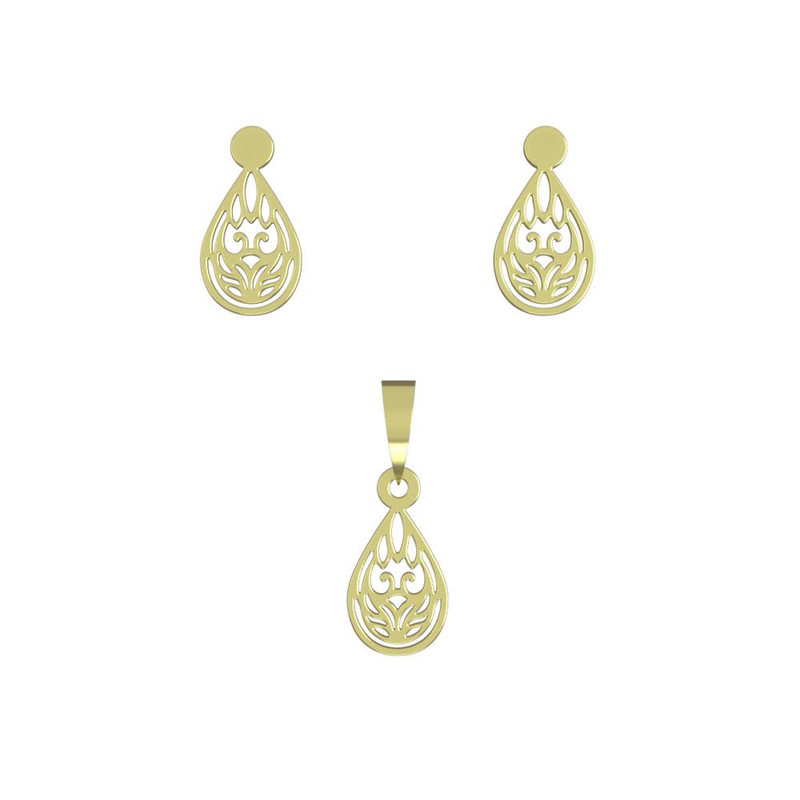 نیم ست طلا 18 عیار زنانه مدوپد مدل اشک کد NA11056