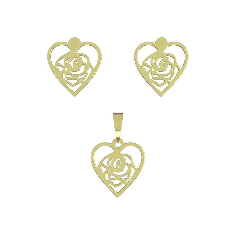 نیم ست طلا 18 عیار زنانه مدوپد مدل قلب کد NA11062