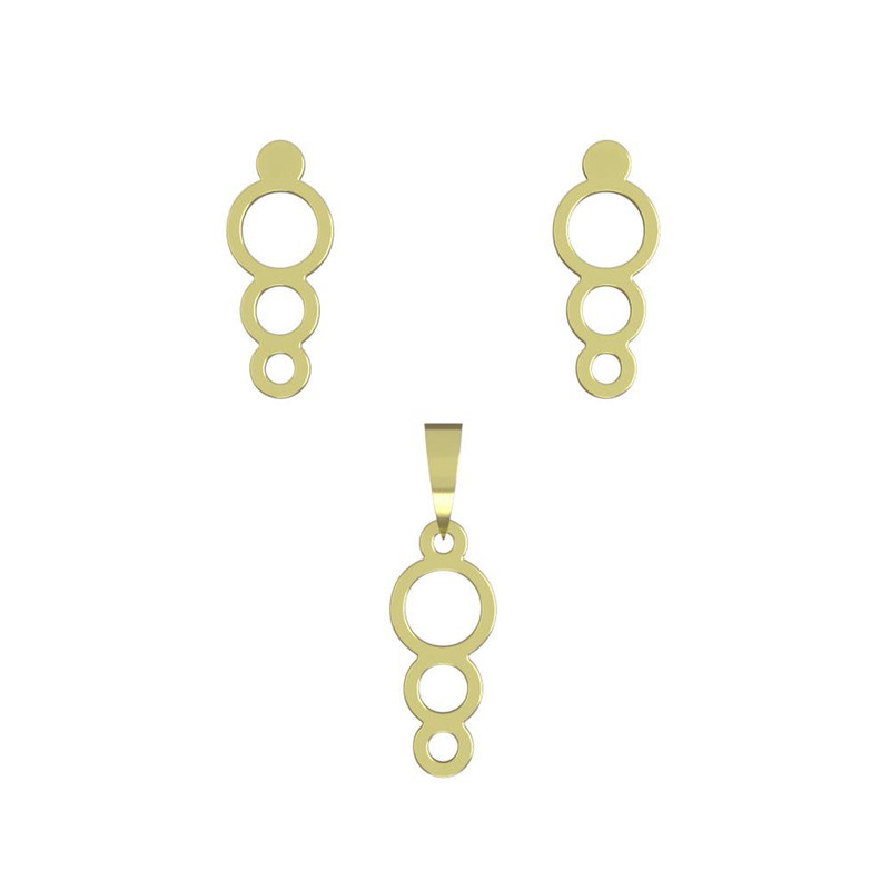 نیم ست طلا 18 عیار زنانه مدوپد مدل حلقه دایره کد NA11070