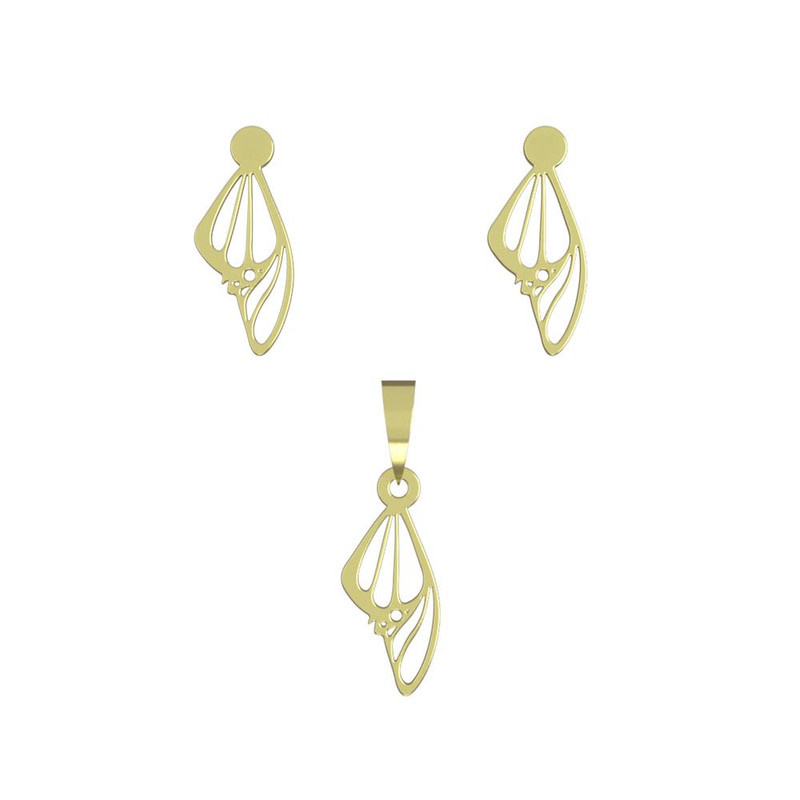 نیم ست طلا 18 عیار زنانه مدوپد مدل بال پروانه کد NA11085