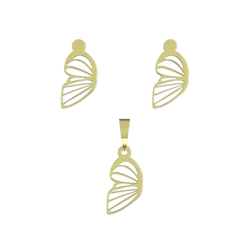 نیم ست طلا 18 عیار زنانه مدوپد مدل بال پروانه کد NA11092