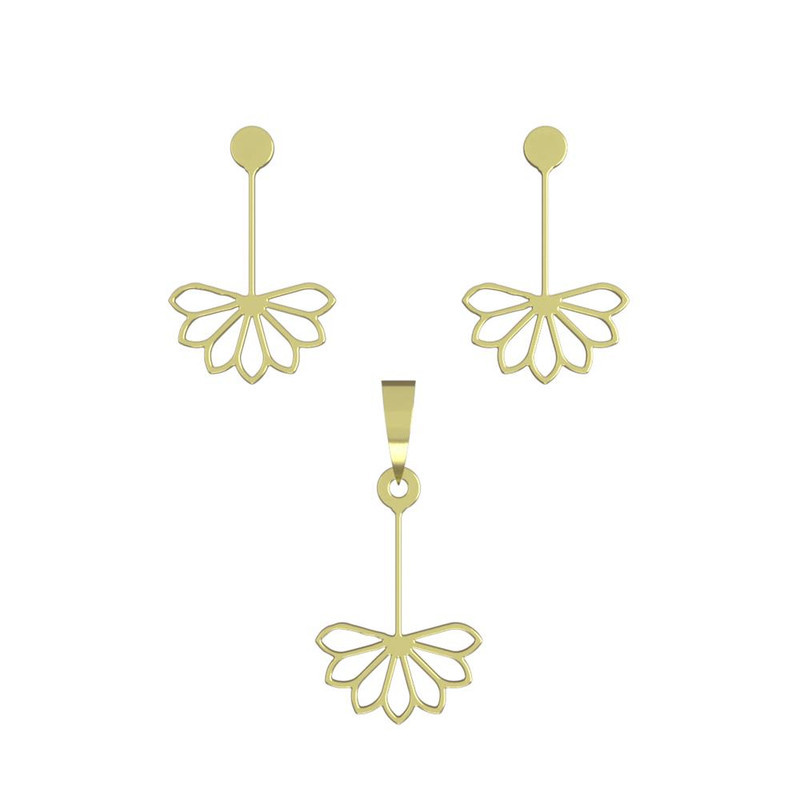 نیم ست طلا 18 عیار زنانه مدوپد مدل گل کد NA11093