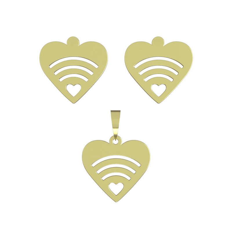 نیم ست طلا 18 عیار زنانه مدوپد مدل قلب کد NA11100